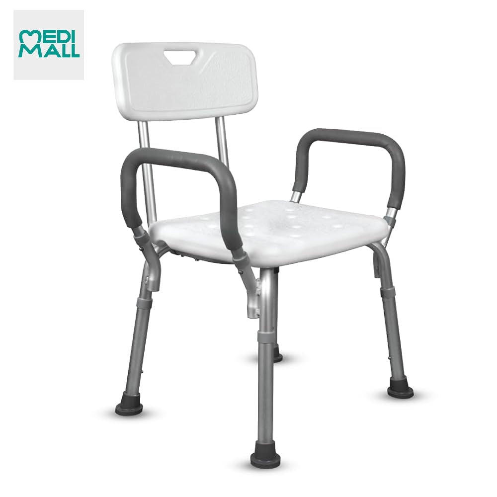 Shower Chair with Back and Armrest // كرسي استحمام مع مسند ظهر ويدين