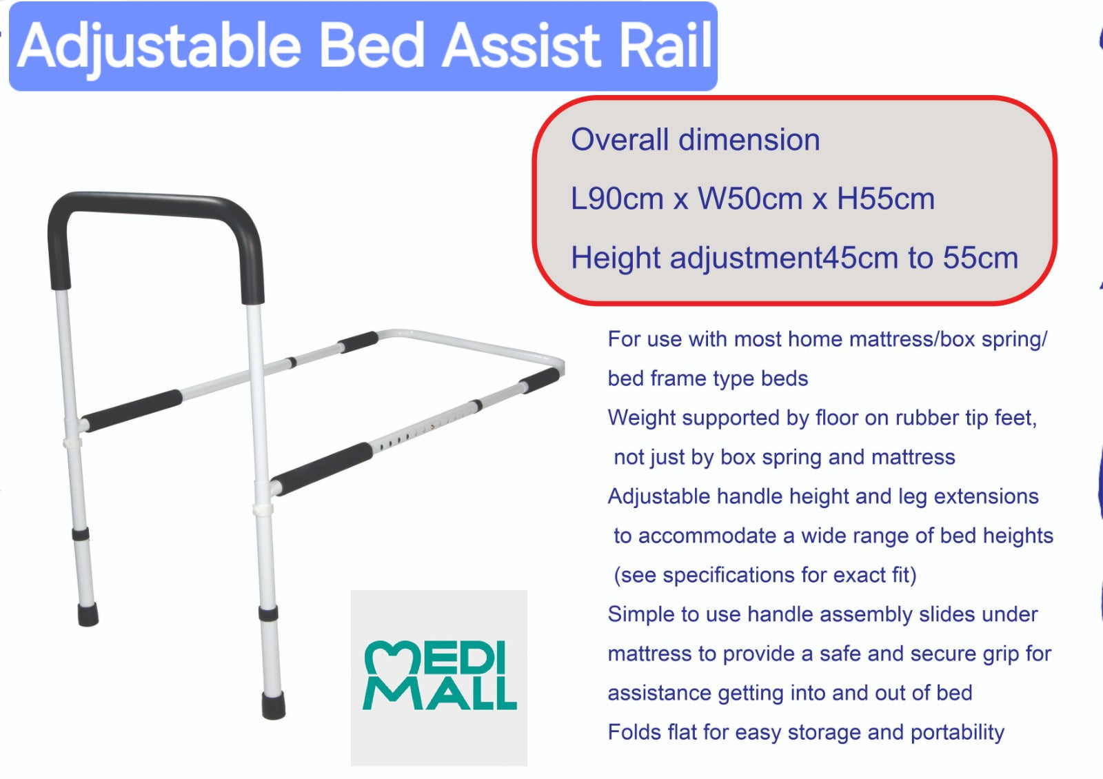 Adjustable Bed Assist Rail // مسند سرير جانبي قابل للتعديل