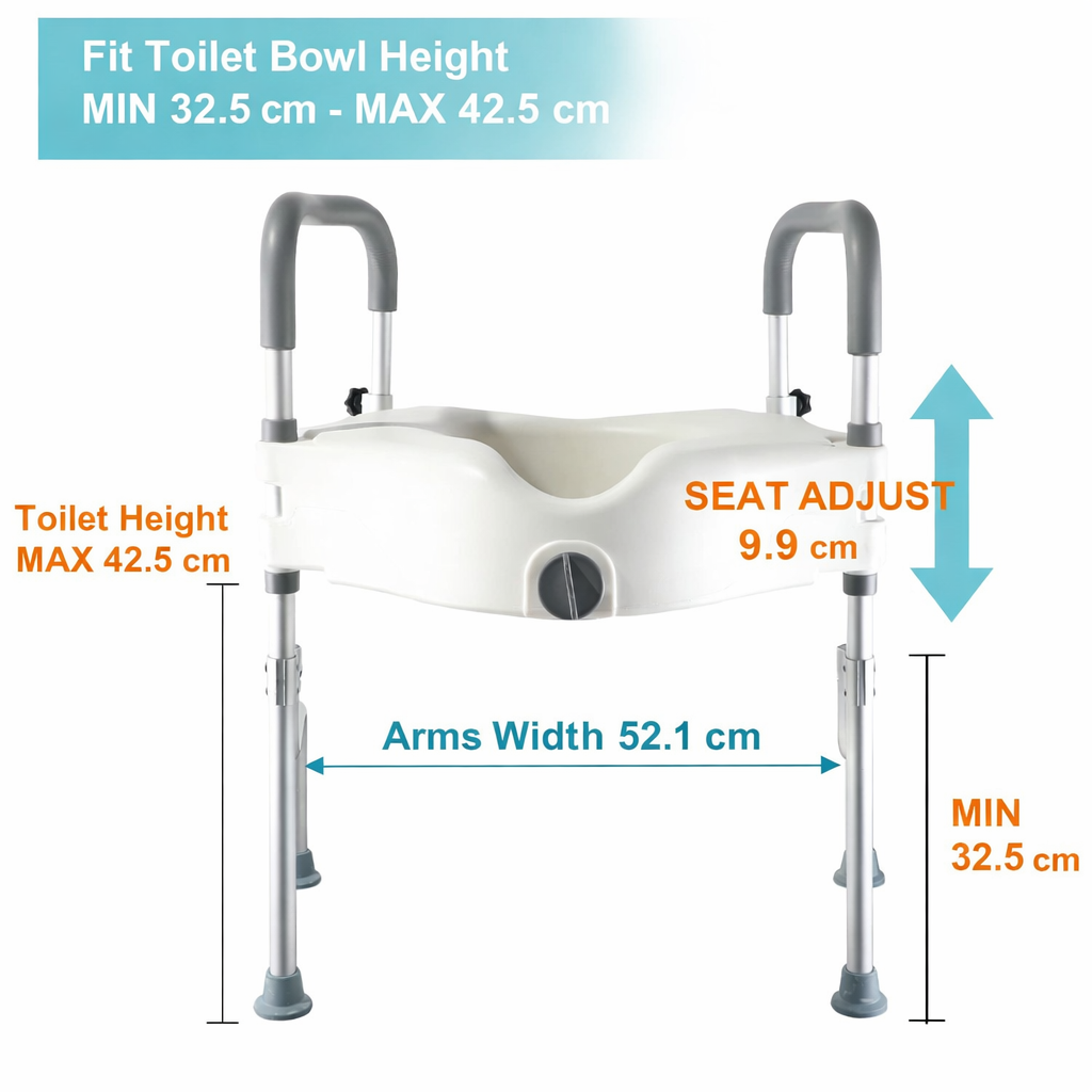 Raised Toilet Seat With Legs Adjustable ■ مقعد مرحاض مع ارجل ومساند قابل للتعديل