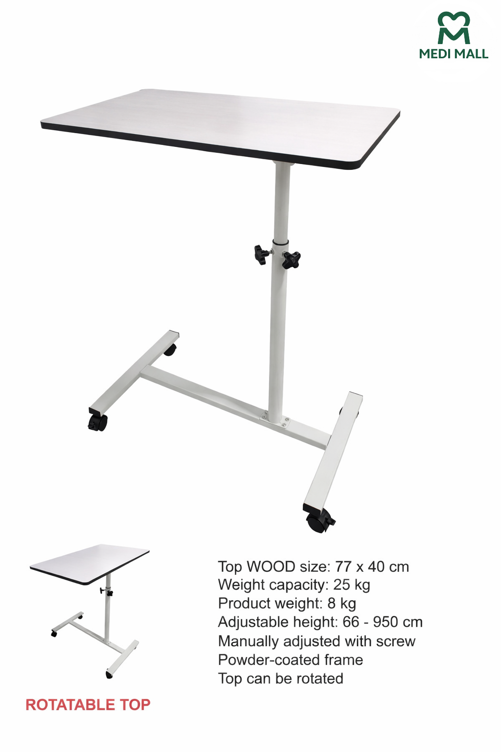 Over Bed Table Rotatable Top ■ طاول طعام فوق السرير بخاصية دوران