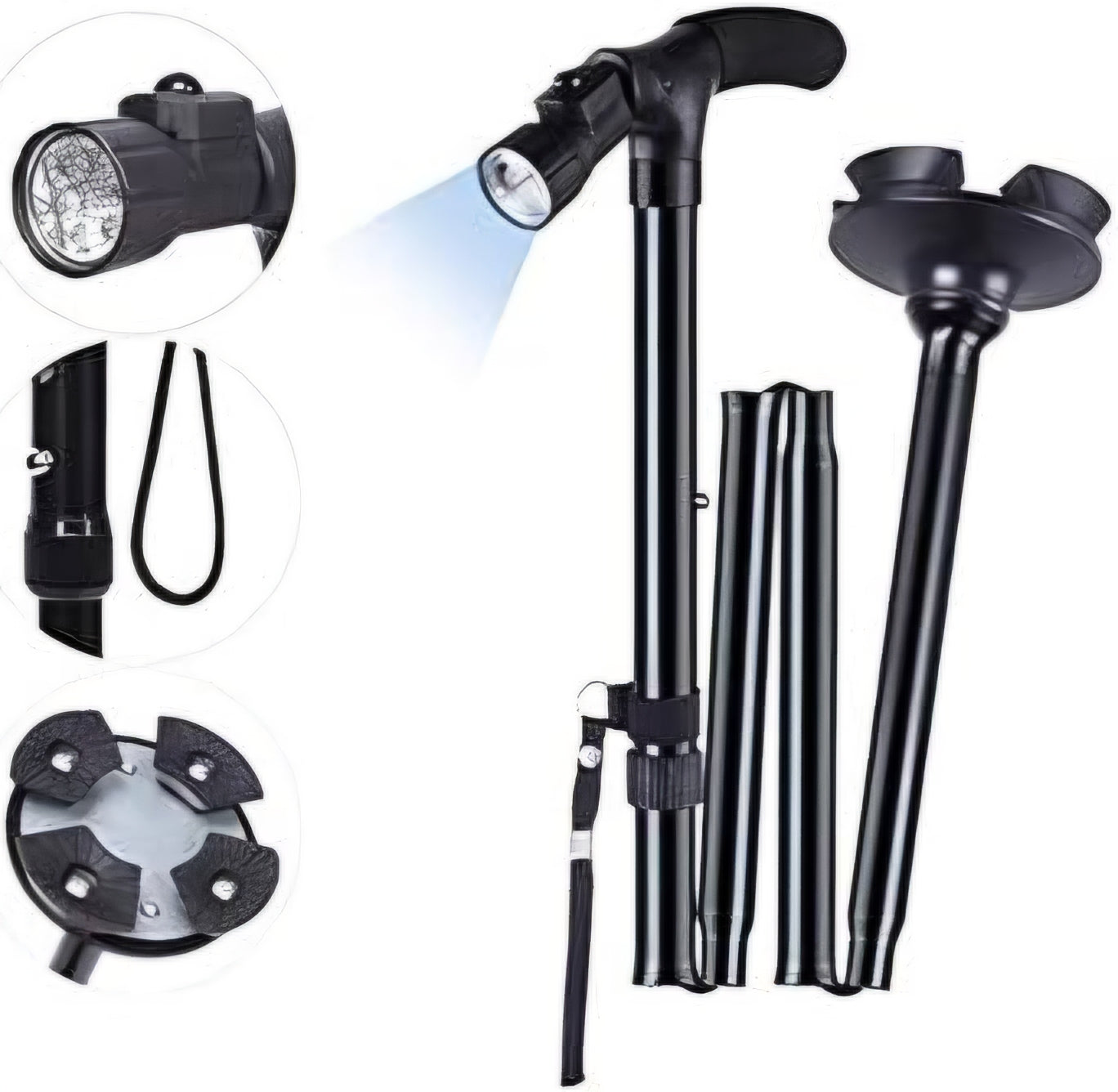 Foldable Adjustable Cane With Light ■ عكاز مع ضوء قابل للطي