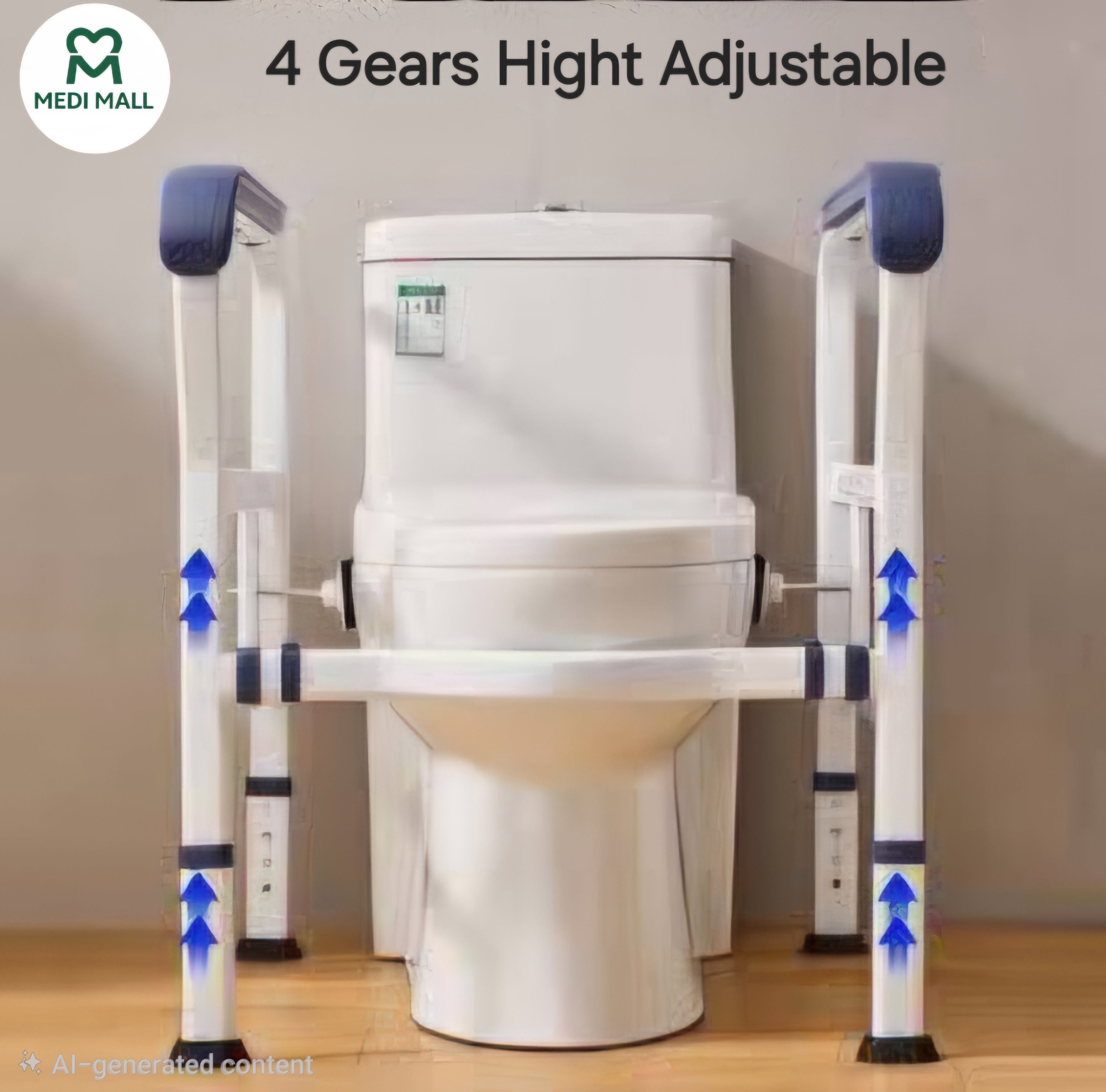 Toilet Handrail Ajustable Height ■  درابزين الحمام