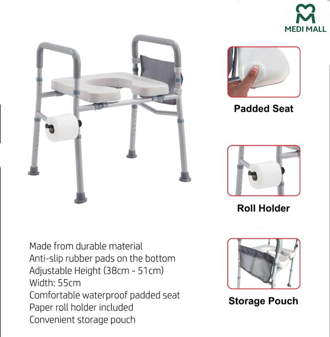 Adjustable Padded Foam Seat Raised Toilet ■   مقعد مرحاض مبطن قابل للتعديل