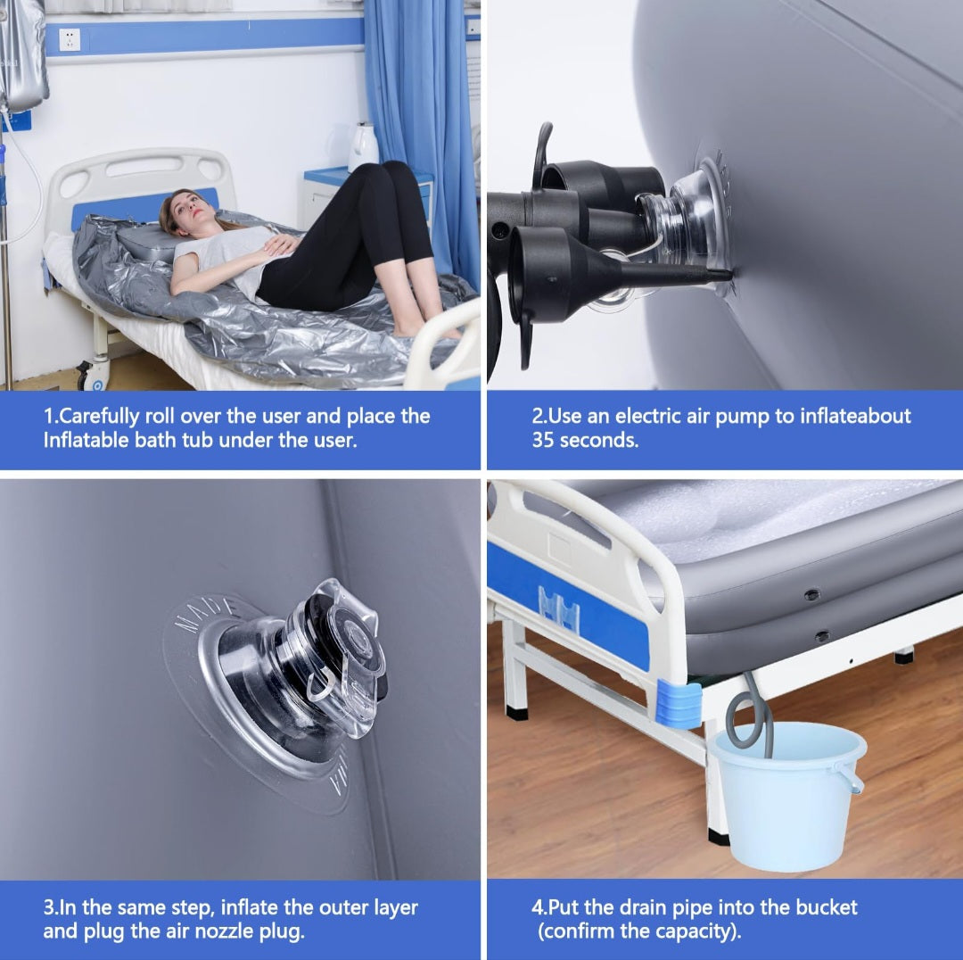 Inflatable Bath Basin ■ حوض الأستحمام في السرير