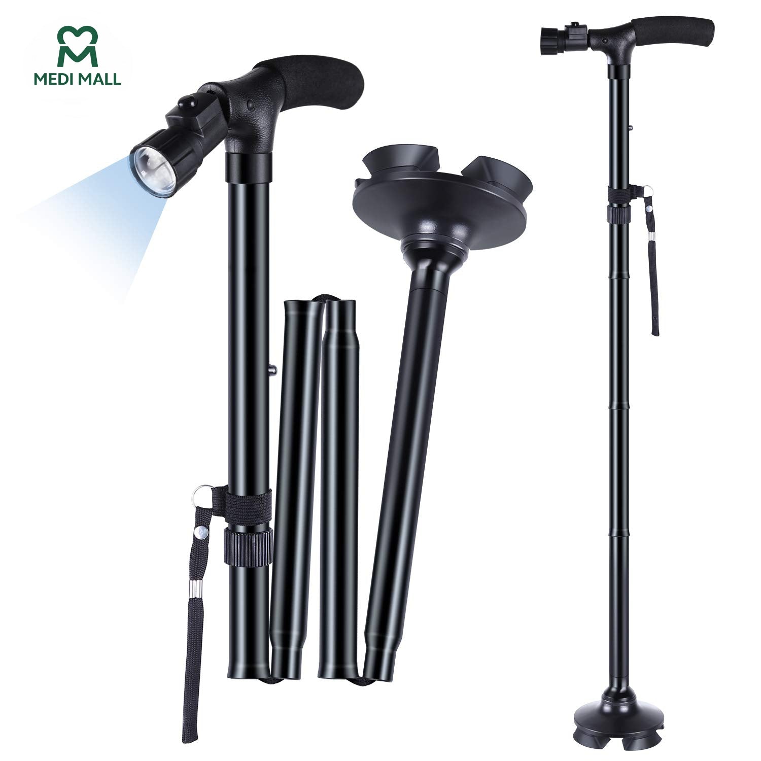 Foldable Adjustable Cane With Light ■ عكاز مع ضوء قابل للطي