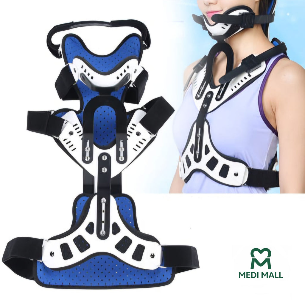 Adjustable Cervico-Thoraco-Lumbar Orthosis (CTLSO Brace)     ■   دعامة الرقبة والعمود الفقري الصلبة القابلة للتعديل