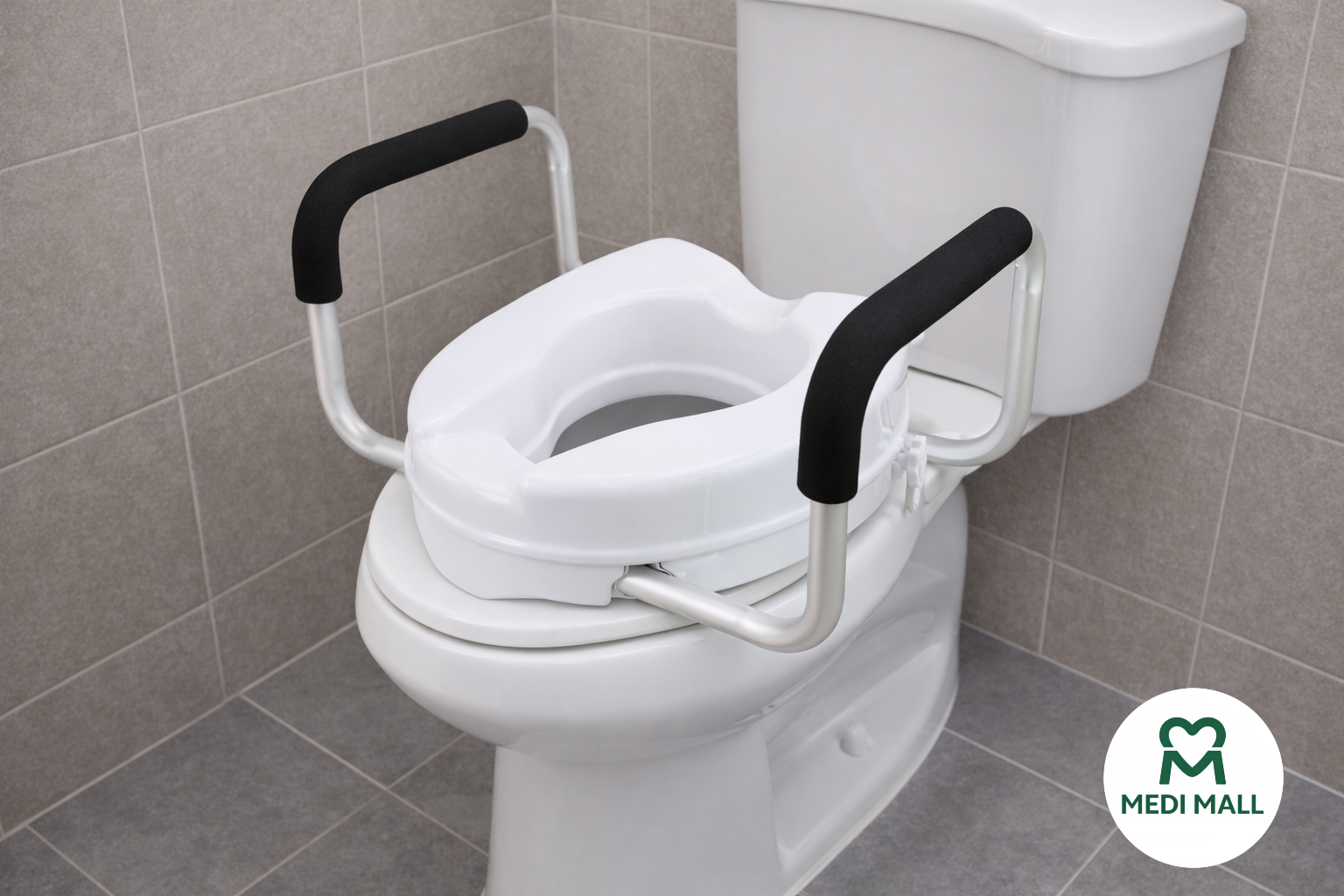 Raised Toilet Seat 16 cm ■ مقعد مرحاض مرتفع مع مساند جانبية
