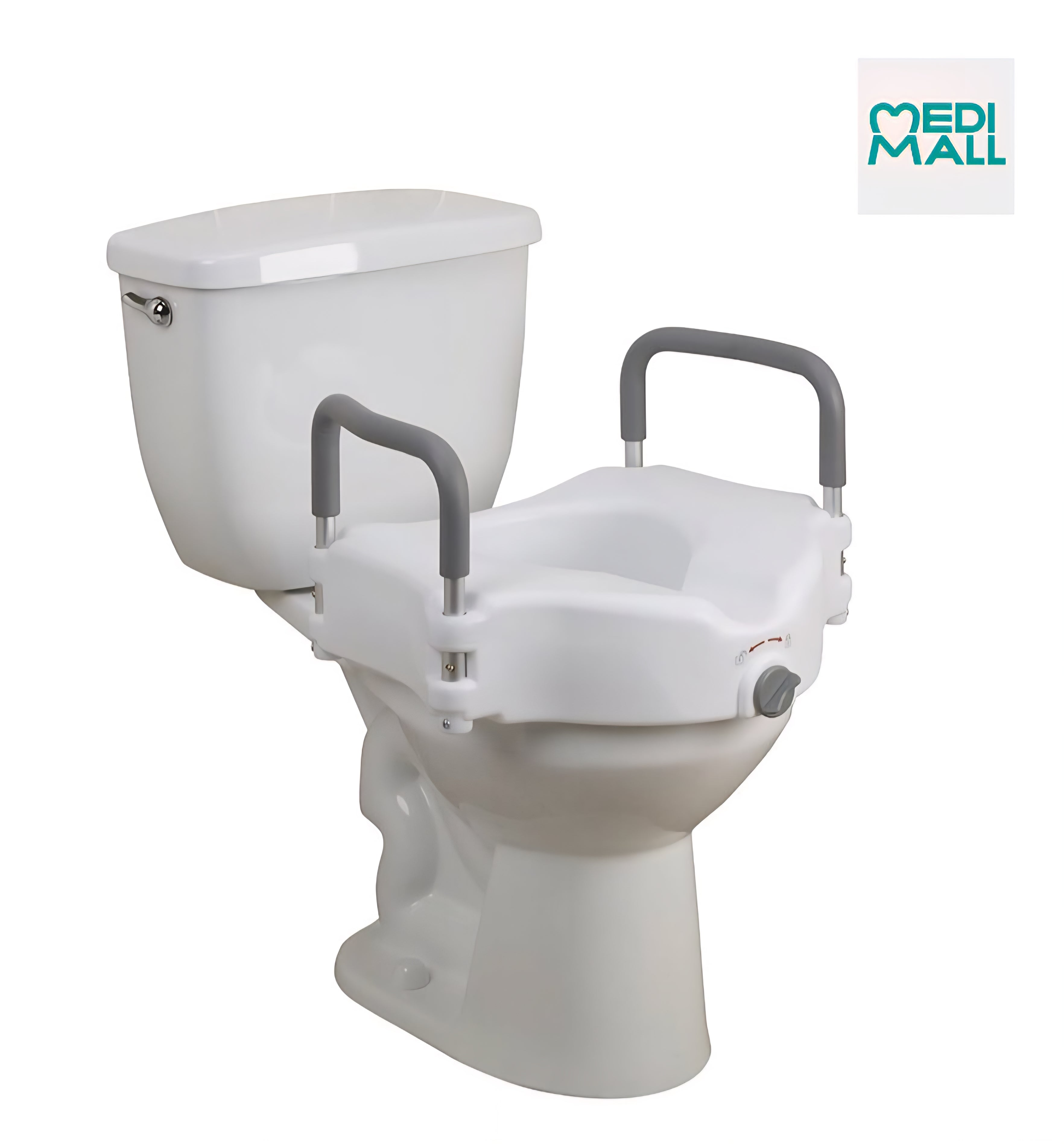 Raised Toilet Seat // مقعد مرحاض مرتفع مع مساند جانبية
