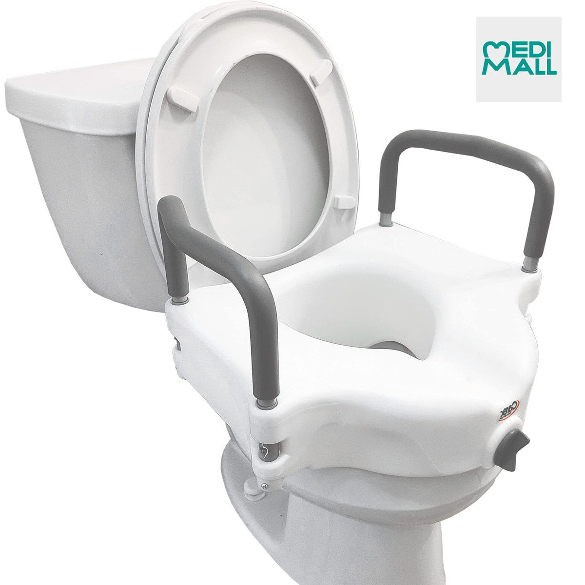 Raised Toilet Seat // مقعد مرحاض مرتفع مع مساند جانبية